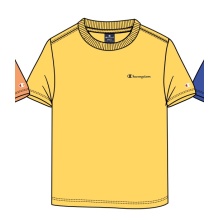 Champion Leisure T-shirt (Cotton) Crew with Small Logo Print 2023 Yellow Boys