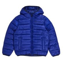 Champion Winter quilted jacket with hood - functional padding, small logo lettering - royal blue boys