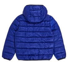 Champion Winter quilted jacket with hood - functional padding, small logo lettering - royal blue boys