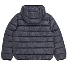 Champion Winter quilted jacket with hood - functional padding, small logo lettering - grey boys