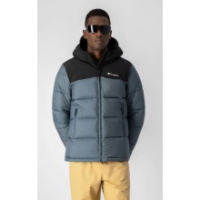 Champion winter jacket with hood - functional padding, with small logo lettering - dark grey men