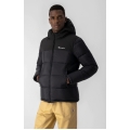 Champion winter jacket with hood - functional padding, with small logo lettering - black men