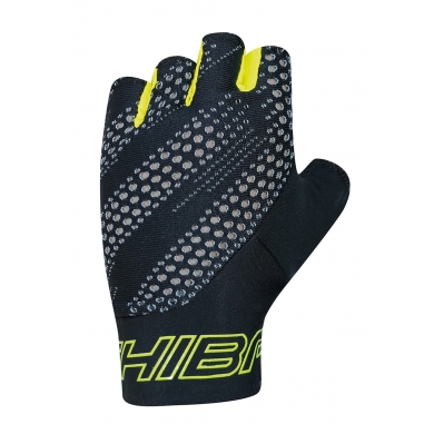 Chiba Bike Gloves Ergo (Three-dimensionally shaped, flexible palm) black/yellow - 1 pair