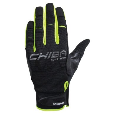 Chiba Climbing Gloves Via Ferrata Absolute (Puller Aid, made of Nappa Leather) black/neon yellow - 1 Pair