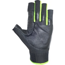 Chiba Climbing Gloves Via Ferrata X-Trem (Quickpull Removal Aid, made of Nappa Leather) black/neon yellow - 1 Pair