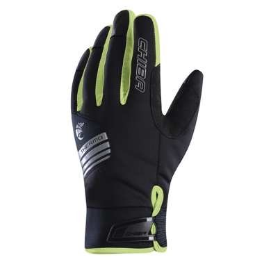 Chiba Winter Gloves Thermo X-Cross (waterproof, windproof, breathable) black/neon yellow - 1 pair