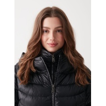 Colmar quilted coat in iridescent look with collar insert and fixed hood black women