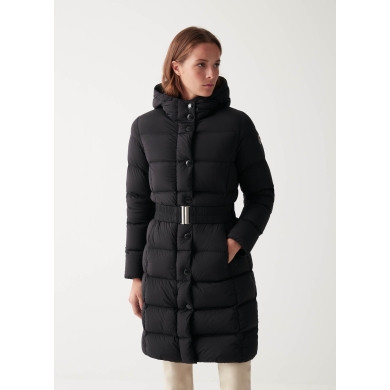 Colmar down coat with belt and fixed hood black women