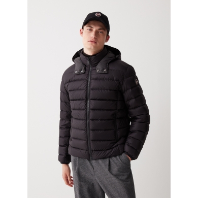 Colmar Down Winter Jacket with Removable Hood (sporty quilted jacket, very warm) black Men