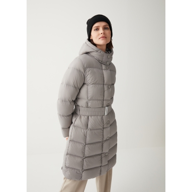 Colmar down coat with belt and fixed hood gray-brown women