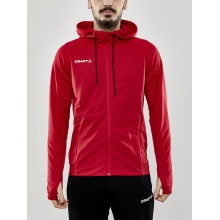 Craft Training Jacket Evolve Hood - durable mid-layer hooded jacket made of stretch material - red Men