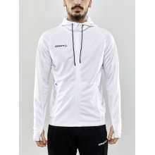 Craft Training Jacket Evolve Hood - durable mid-layer hooded jacket made of stretch material - white Men