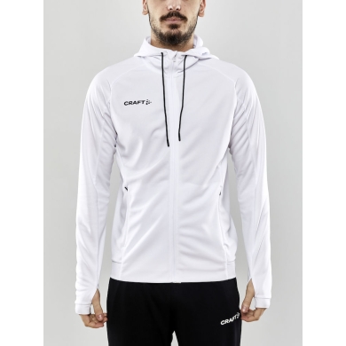 Craft Training Jacket Evolve Hood - durable mid-layer hooded jacket made of stretch material - white Men