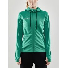 Craft Training Jacket Evolve Hood - durable mid-layer hooded jacket made of stretch material - green Women