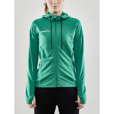 Craft Training Jacket Evolve Hood - durable mid-layer hooded jacket made of stretch material - green Women