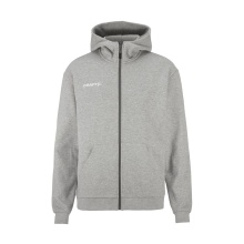 Craft Hooded Sweatshirt Community 2.0 Logo Full Zip Hoodie (Cotton/Polyester) Grey Men