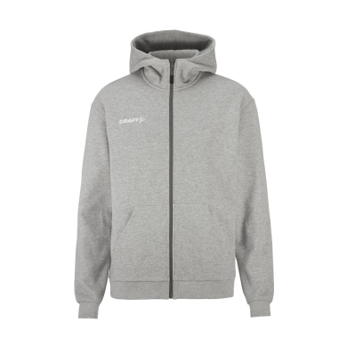 Craft Hooded Sweatshirt Community 2.0 Logo Full Zip Hoodie (Cotton/Polyester) Grey Men