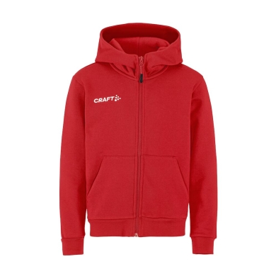 Craft Hooded Sweatshirt Community 2.0 Logo Full Zip Hoodie (Cotton/Polyester) red Kids