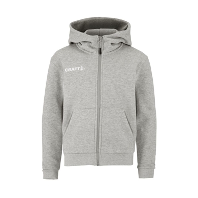 Craft Hooded Sweatshirt Community 2.0 Logo Full Zip Hoodie (Cotton/Polyester) light grey Kids