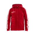 Craft Hoodie Fullzip Pro Control red/white Boys