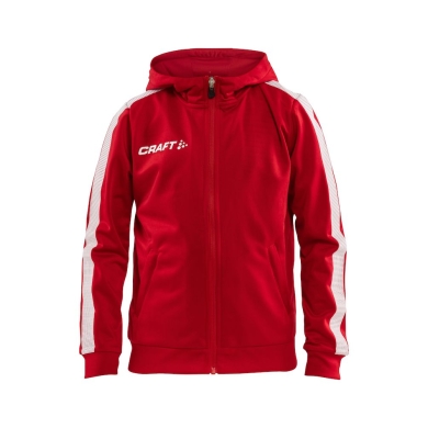 Craft Hoodie Fullzip Pro Control red/white Boys