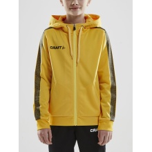 Craft Hoodie Fullzip Pro Control yellow/black Boys