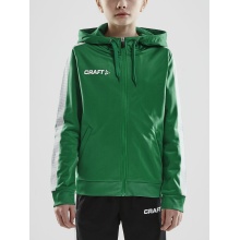 Craft Hoodie Fullzip Pro Control green/white Boys