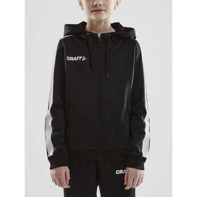 Craft Hoodie Fullzip Pro Control black/white Boys