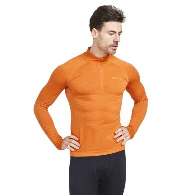 Craft Functional Underwear Long Sleeve Shirt Core Dry Active Comfort Half-Zip (optimal freedom of movement) orange men's