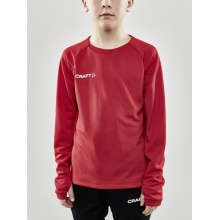 Craft Sport Long Sleeve Shirt Evolve Crew Neck - made of stretch material - red Kids