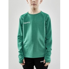 Craft Sport Long Sleeve Shirt Evolve Crew Neck - made of stretch material - green Kids