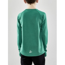 Craft Sport Long Sleeve Shirt Evolve Crew Neck - made of stretch material - green Kids