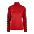 Craft Sport Long Sleeve Shirt Squad 2.0 Halfzip (ergonomic design, high elasticity) red Women