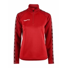 Craft Sport Long Sleeve Shirt Squad 2.0 Halfzip (ergonomic design, high elasticity) red Women