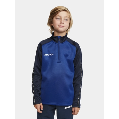 Craft Sport Long Sleeve Shirt Squad 2.0 Halfzip (ergonomic design, high elasticity) cobalt blue/navy blue Children