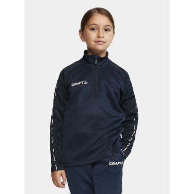 Craft Sport Long-sleeved Shirt Squad 2.0 Halfzip (ergonomic design, high elasticity) navy blue Children