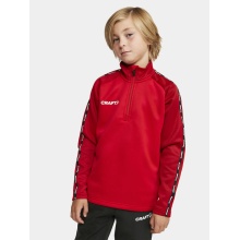 Craft Sport Long Sleeve Shirt Squad 2.0 Halfzip (ergonomic design, high elasticity) red Kids