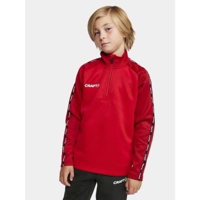 Craft Sport Long Sleeve Shirt Squad 2.0 Halfzip (ergonomic design, high elasticity) red Kids