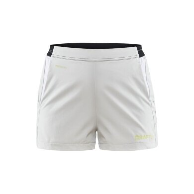 Craft Sports Shorts (Short) Pro Control Impact - elastic material, with inner slip - white/lime Women