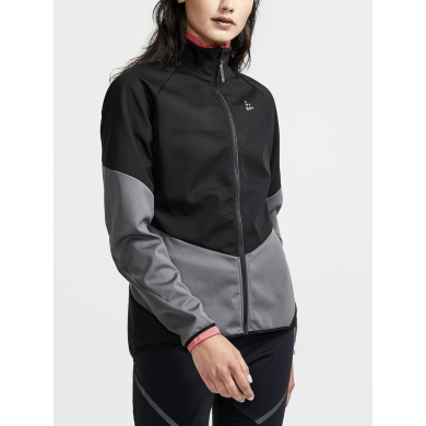 Craft Softshell Jacket Glide (windproof, water-repellent) black/granite grey Women