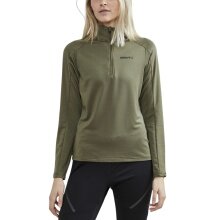 Craft Sport Long Sleeve Shirt CORE Gain (Midlayer, Half-Zip) khaki green Ladies