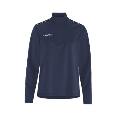 Craft Sport Long Sleeve Shirt Squad Go Halfzip (Stand-up Collar, 100% Recycled Polyester) Navy Blue Ladies