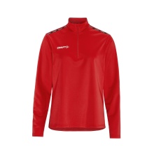 Craft Sport Long Sleeve Shirt Squad Go Halfzip (Stand-up Collar, 100% Recycled Polyester) Red Ladies