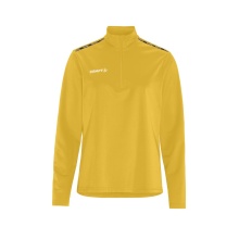 Craft Sport Long Sleeve Shirt Squad Go Halfzip (Stand-up Collar, 100% Recycled Polyester) Yellow Ladies