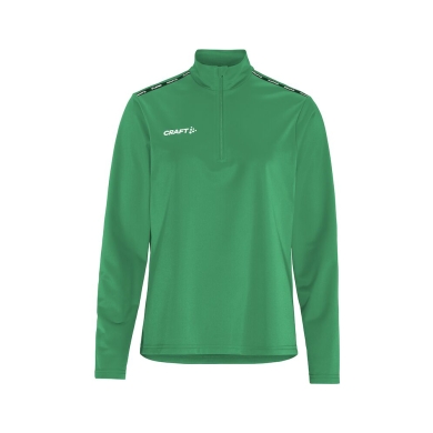 Craft Sport Long Sleeve Shirt Squad Go Halfzip (Stand-up Collar, 100% Recycled Polyester) Green Ladies