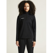 Craft Sport Long Sleeve Shirt Squad Go Halfzip (Stand-up Collar, 100% Recycled Polyester) Black Ladies