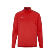 Craft Sport Long Sleeve Shirt Squad Go Halfzip (Stand-up Collar, 100% Recycled Polyester) Red Men