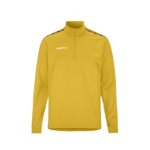 Craft Sport Long Sleeve Shirt Squad Go Halfzip (Stand-up Collar, 100% Recycled Polyester) Yellow Men's