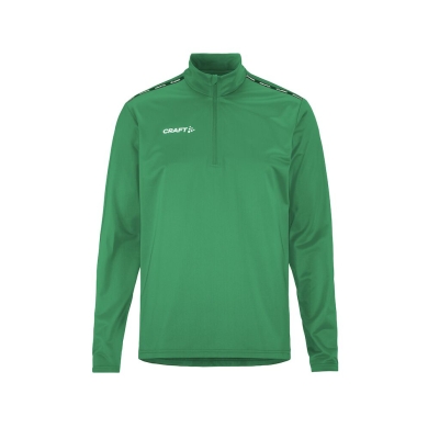 Craft Sport Long Sleeve Shirt Squad Go Halfzip (Stand-up Collar, 100% Recycled Polyester) Green Men's