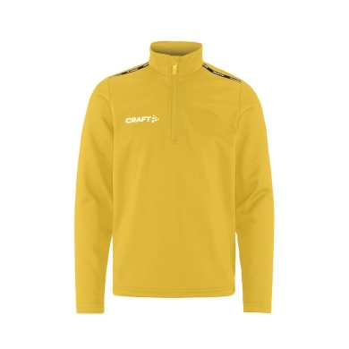 Craft Sport Long Sleeve Shirt Squad Go Halfzip (Stand-up Collar, 100% Recycled Polyester) Yellow Kids